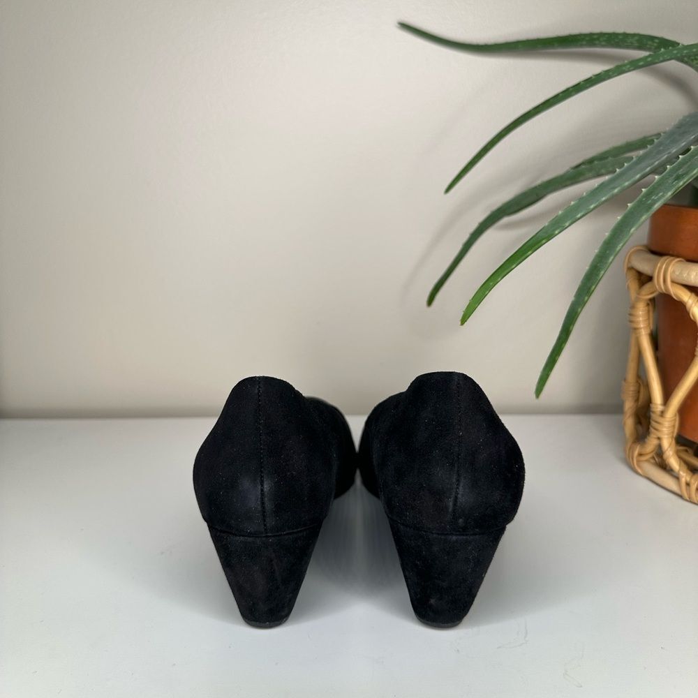 Eileen Fisher Black Suede Wedge Heels Vero Cuoio Made in Italy NWT Size 9.5 - Picture 3 of 13